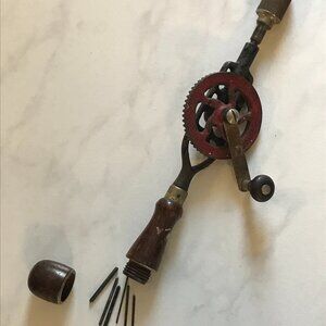 Vintage Hand Drill & 6 Bits